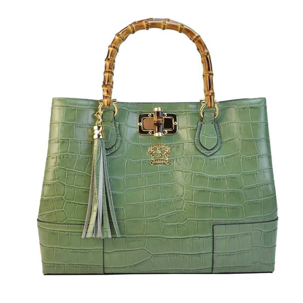 NWT ✅ Pratesi Firenze Italian K291 Calf Leather Bag SAGE ✨ NWT & Dust Bag